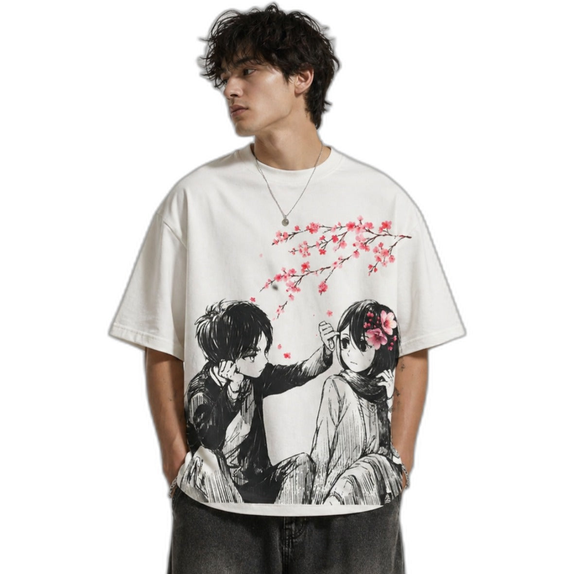 EREN AND MIKASA OVERSIZED T-SHIRT